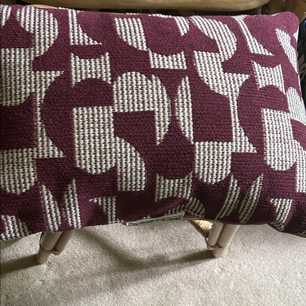 Threshold Burgundy and Cream Accent Pillow 14” x 20”